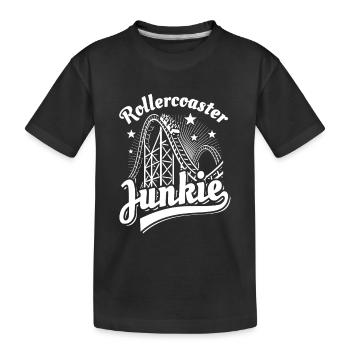 Rollercoaster Junkie - Achterbahn - Looping - Kinder Premium Bio T-Shirt - Schwarz - Vorne