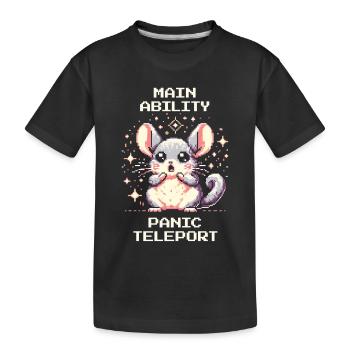 Capacité principale : Téléportation panique | Chinchilla - T-shirt bio Premium Enfant - noir - Devant