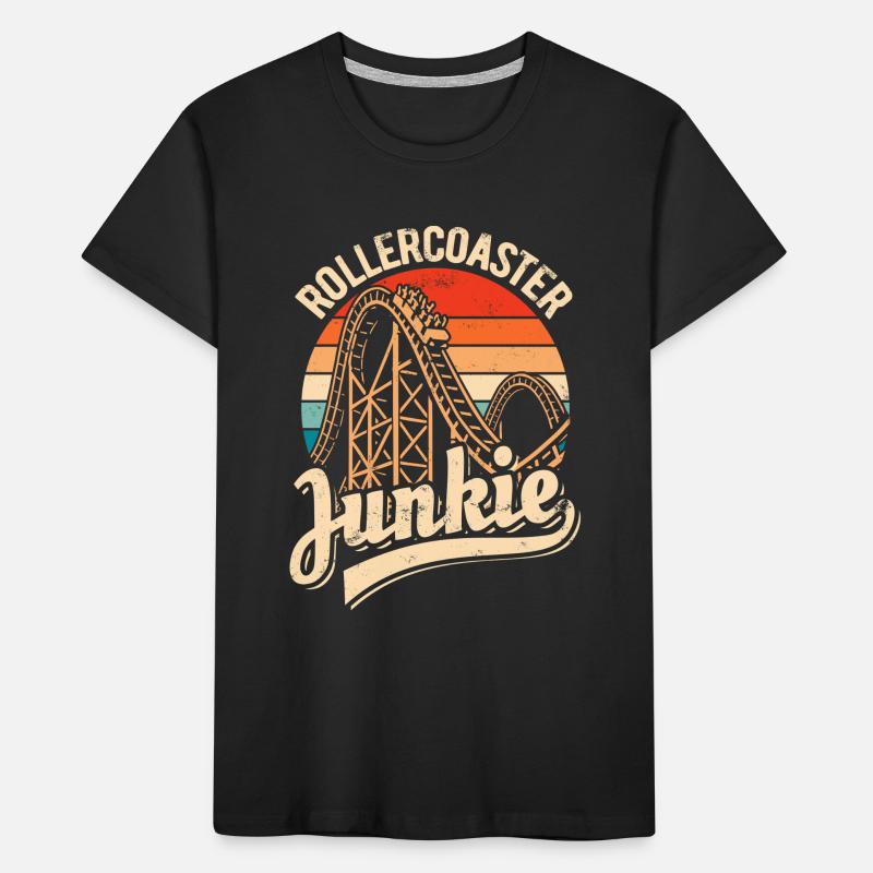 Rollercoaster Junkie - Achterbahn - Looping Kinder Premium Bio T-Shirt