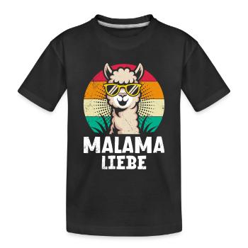 Bald Mama MALAMA LIEBE Retro Lustiges - Kinder Premium Bio T-Shirt - Schwarz - Vorne