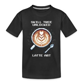 Arbre de compétences débloqué : Latte Art | Barista - T-shirt bio Premium Enfant - noir - Devant