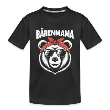 Werdende Mutter BÄRENMAMA Bald Mama Lustiges - Kinder Premium Bio T-Shirt - Schwarz - Vorne