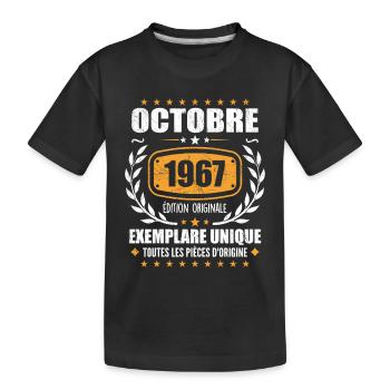 Vintage Octobre 1967, Cadeau Rétro Octobre 1967 - T-shirt bio Premium Enfant - noir - Devant