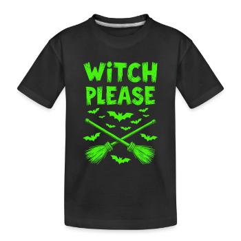 Sorcière s’il vous plaît – Balai de sorcière d’Halloween - T-shirt bio Premium Enfant - noir - Devant