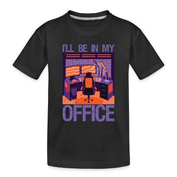 PC Gamer Je serai dans mon bureau pour jouer - T-shirt bio Premium Enfant - noir - Devant
