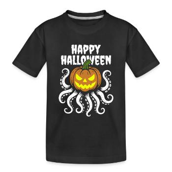 Joyeux Halloween - Poulpe Citrouille avec Tentacules - T-shirt bio Premium Enfant - noir - Devant