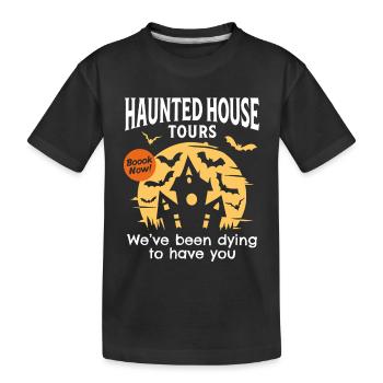 Spukhaus-Touren - Kinder Premium Bio T-Shirt - Schwarz - Vorne