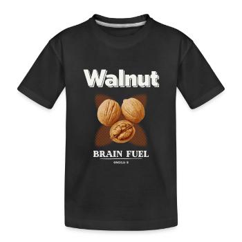 Carburant cérébral aux noix – Puissance des oméga 3 - T-shirt bio Premium Enfant - noir - Devant