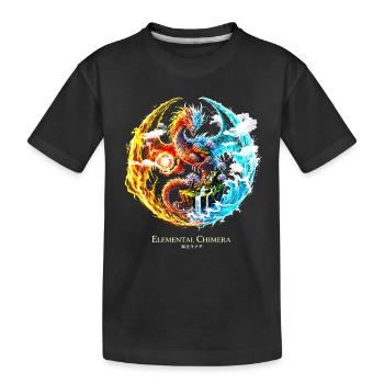 Chimère élémentaire – Dragon de feu et d’eau - T-shirt bio Premium Enfant - noir - Devant