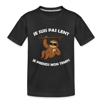 Ich bin nicht langsam, ich lasse mir Zeit - Lazy - Kinder Premium Bio T-Shirt - Schwarz - Vorne