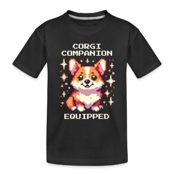 Corgi Companion équipé | Amour de chien Humour - T-shirt bio Premium Enfant - noir - Devant