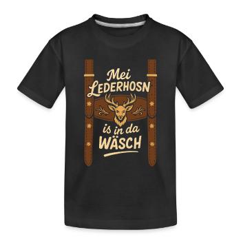 Trachtenshirt Herren Trachten T-Shirt Lederhose - Kinder Premium Bio T-Shirt - Schwarz - Vorne