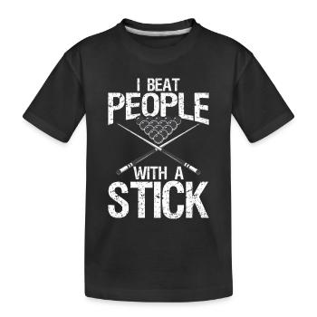 I bet people with a stick - Kids' Premium Organic T-Shirt - black - Front