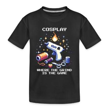 Cosplay – wo der Grind das Spiel ist | Con - Kinder Premium Bio T-Shirt - Schwarz - Vorne