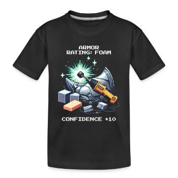 Statistique d’armure : Confiance +10 | Cosplay - T-shirt bio Premium Enfant - noir - Devant
