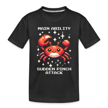 Main Ability: Scissor Snap Attack | Crab - Kids' Premium Organic T-Shirt - black - Front