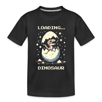 Charges... Dinosaure | Rétro Dino Pixel Art - T-shirt bio Premium Enfant - noir - Devant