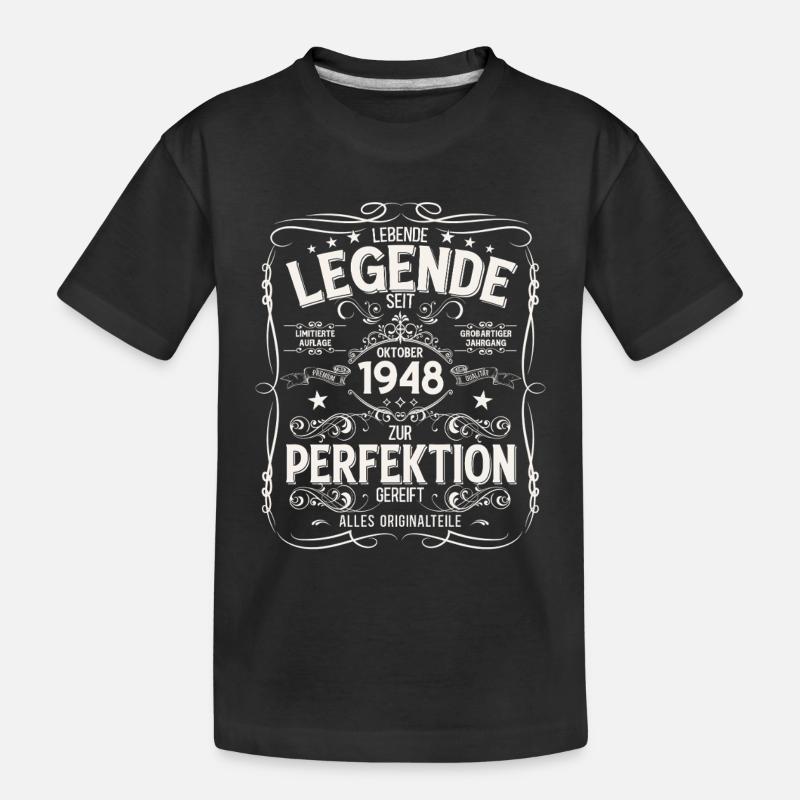 77e anniversaire Original octobre 1948 - T-shirt bio Premium Enfant - noir
