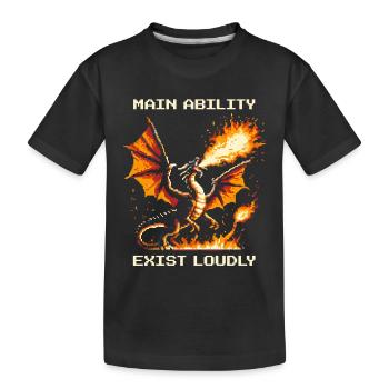 Capacité principale : Exister fort | Dragon - T-shirt bio Premium Enfant - noir - Devant
