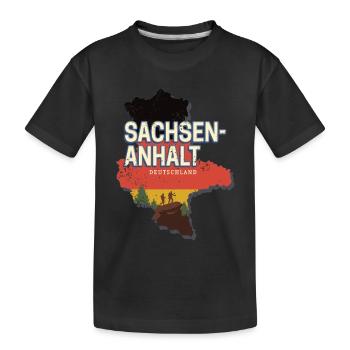 Sachsen Anhalt Deutschland Bundesland Souvenir - Kinder Premium Bio T-Shirt - Schwarz - Vorne
