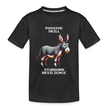 Âne : Endurance obstinée | Humour RPG - T-shirt bio Premium Enfant - noir - Devant