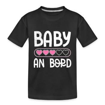 Expectant mothers BABY ON BOARD Funny - Kids' Premium Organic T-Shirt - black - Front