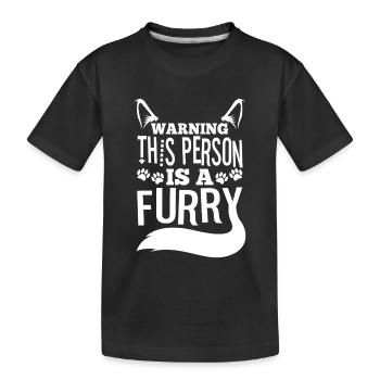 Warning This Person Is A Furry - Kids' Premium Organic T-Shirt - black - Front