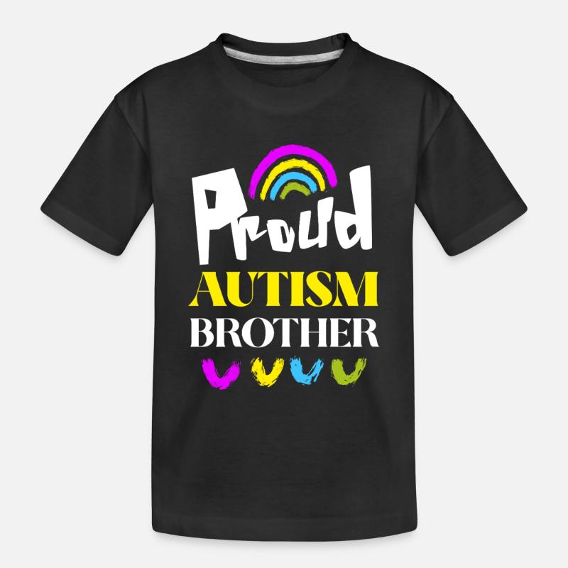 Stolzer Autismus-Bruder - Kinder Premium Bio T-Shirt - Schwarz