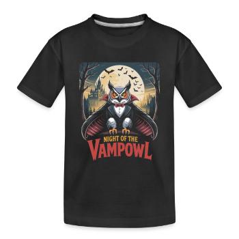 Nacht der Vampir Eule - Kinder Premium Bio T-Shirt - Schwarz - Vorne