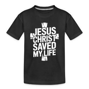 Jésus-Christ m’a sauvé la vie - T-shirt bio Premium Enfant - noir - Devant
