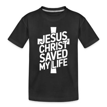 Jésus-Christ m’a sauvé la vie - T-shirt bio Premium Enfant - noir - Devant
