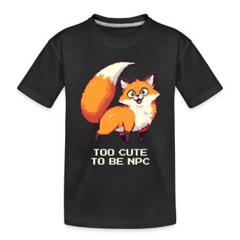 Derpy Fuchs mit Main-Character-Energy - Kinder Premium Bio T-Shirt - Schwarz - Vorne
