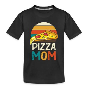 Pizza Mom Slice Retro - Kinder Premium Bio T-Shirt - Schwarz - Vorne
