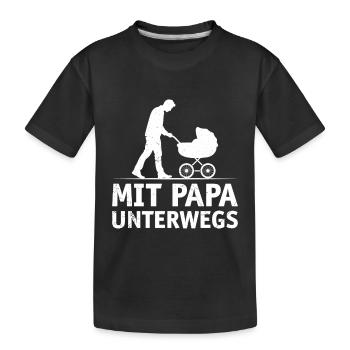 Future papa SUR LA ROUTE AVEC PAPA DRÔLE - T-shirt bio Premium Enfant - noir - Devant