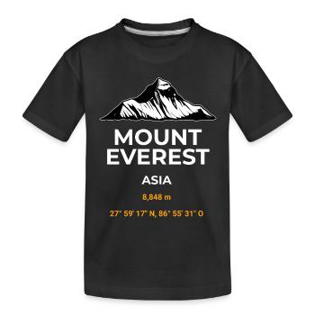 Mount Everest Hoodie T-Shirt Outdoor merch - Kids' Premium Organic T-Shirt - black - Front