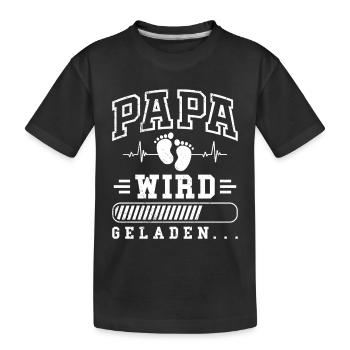 Dad-to-be DADDY IS LOADING FUNNY - Kids' Premium Organic T-Shirt - black - Front