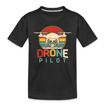 Drohne - Kinder Premium Bio T-Shirt - Schwarz - Vorne