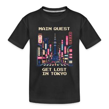 Quête principale : Se perdre à Tokyo | City trip Japon - T-shirt bio Premium Enfant - noir - Devant