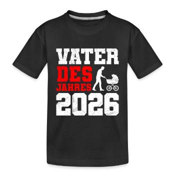 Fatherhood FATHER OF THE YEAR 2026 FUNNY - Kids' Premium Organic T-Shirt - black - Front
