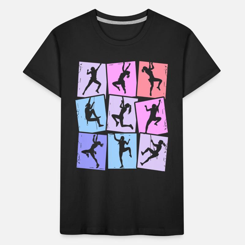 Klettern Berge Kletterer Bouldern Damen Mädchen Kinder Premium Bio T-Shirt