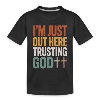 J’ai confiance en Dieu ici - T-shirt bio Premium Enfant - noir - Devant