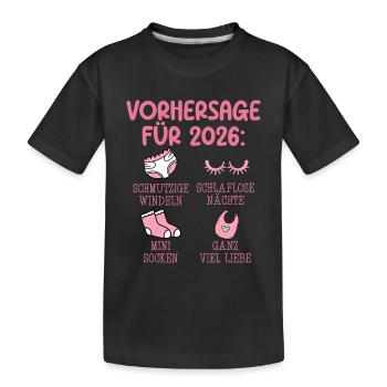 Femme enceinte 2026 PRÉDICTION Drôle - T-shirt bio Premium Enfant - noir - Devant