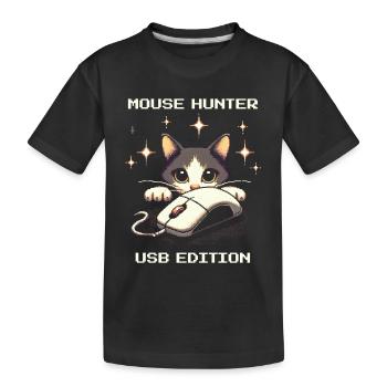 Chasse à la souris Édition USB | Humour de Cat Gaming - T-shirt bio Premium Enfant - noir - Devant