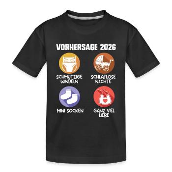 Bientôt maman PRÉDICTION 2026 Drôle - T-shirt bio Premium Enfant - noir - Devant