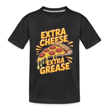  Pizza Foodie Extra Käse Extra Fett Genuss für - Kinder Premium Bio T-Shirt - Schwarz - Vorne