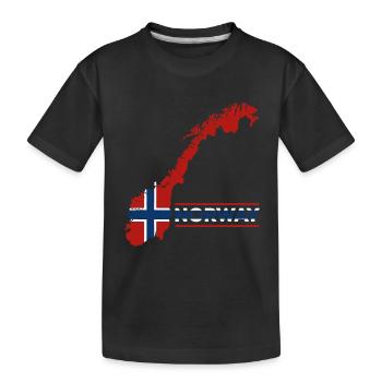 Norway Vacation Nature Gift - Kids' Premium Organic T-Shirt - black - Front