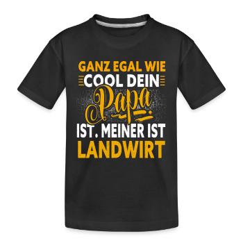 Papa Landwirt  - Kinder Premium Bio T-Shirt - Schwarz - Vorne