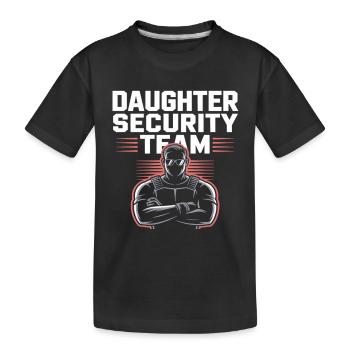 Daughter Security Team – Vater Bodyguard - Kinder Premium Bio T-Shirt - Schwarz - Vorne