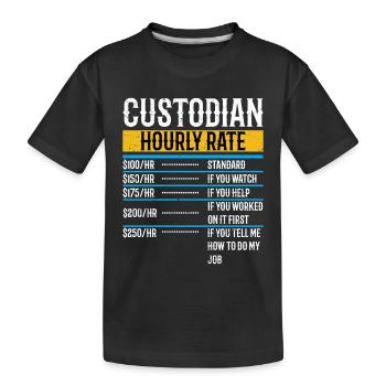 Concierge Concierge de jour Taux horaire École de garde - T-shirt bio Premium Enfant - noir - Devant