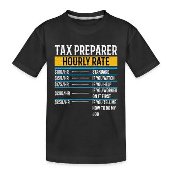 Steuerberater Stundensatz Lustig Steuersaison Steuertag - Kinder Premium Bio T-Shirt - Schwarz - Vorne